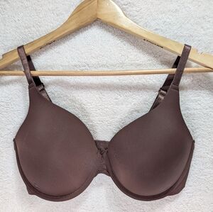 No Boundaries 36DD Chocolate Brown Bra Satin T-Shirt Bra Lightly Padded